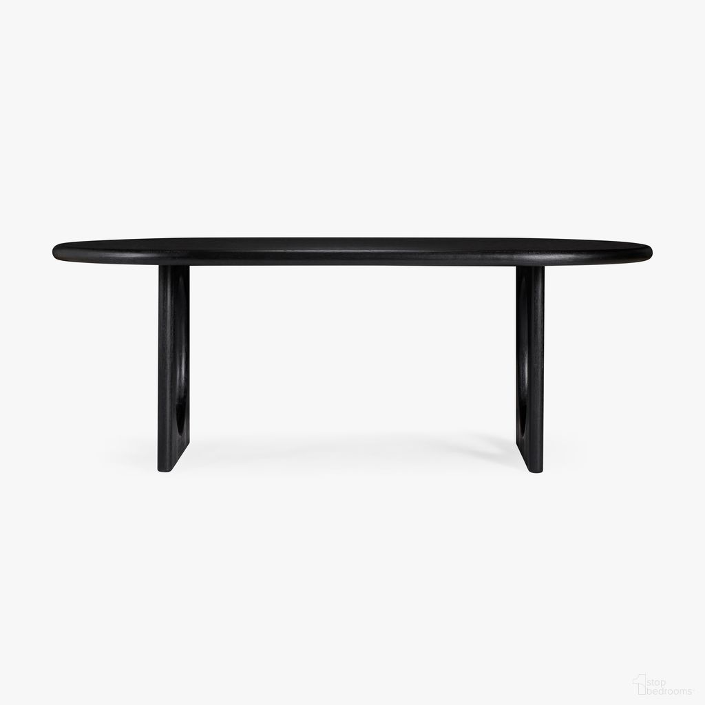 The appearance of Eva Oak Dining Table In Black designed by Co. House Designs in the coastal interior design. This black piece of furniture  was selected by 1StopBedrooms from Eva Collection to add a touch of cosiness and style into your home. Sku: CH-1003817. Table Base Style: Legs. Table Top Shape: Rectangular. Size: 84" x 42". Material: Oak.