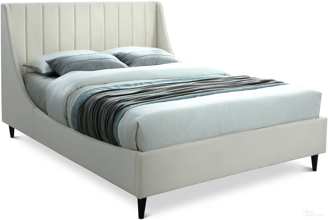 The appearance of Eva Velvet King Bed In Cream designed by Meridian in the modern / contemporary interior design. This cream velvet piece of furniture was selected by 1StopBedrooms from Eva Collection to add a touch of cosiness and style into your home. Sku: EvaCream-K Box 1/2 (Headboard / Slats);EvaCream-K Box 2/2 (Footboard / Wings / Siderail / Legs). Bed Type: Panel Bed. Bed Size: King. Material: Velvet.