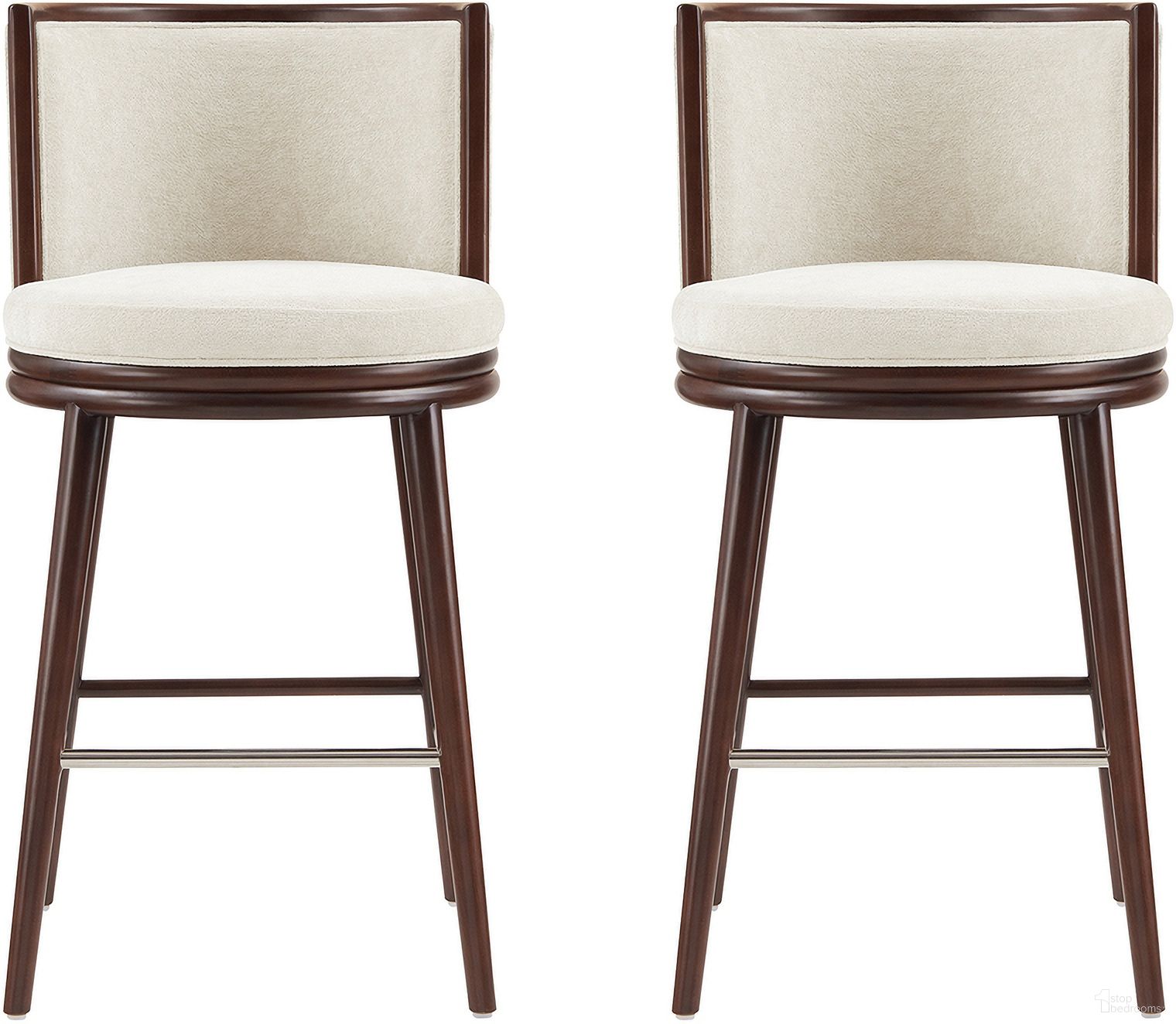 The appearance of Evalyn Barstool Set of 2 In Cream designed by Manhattan Comfort in the modern / contemporary interior design. This cream piece of furniture  was selected by 1StopBedrooms from Evalyn Collection to add a touch of cosiness and style into your home. Sku: BS024-CR;BS024-CR. Material: Beech.