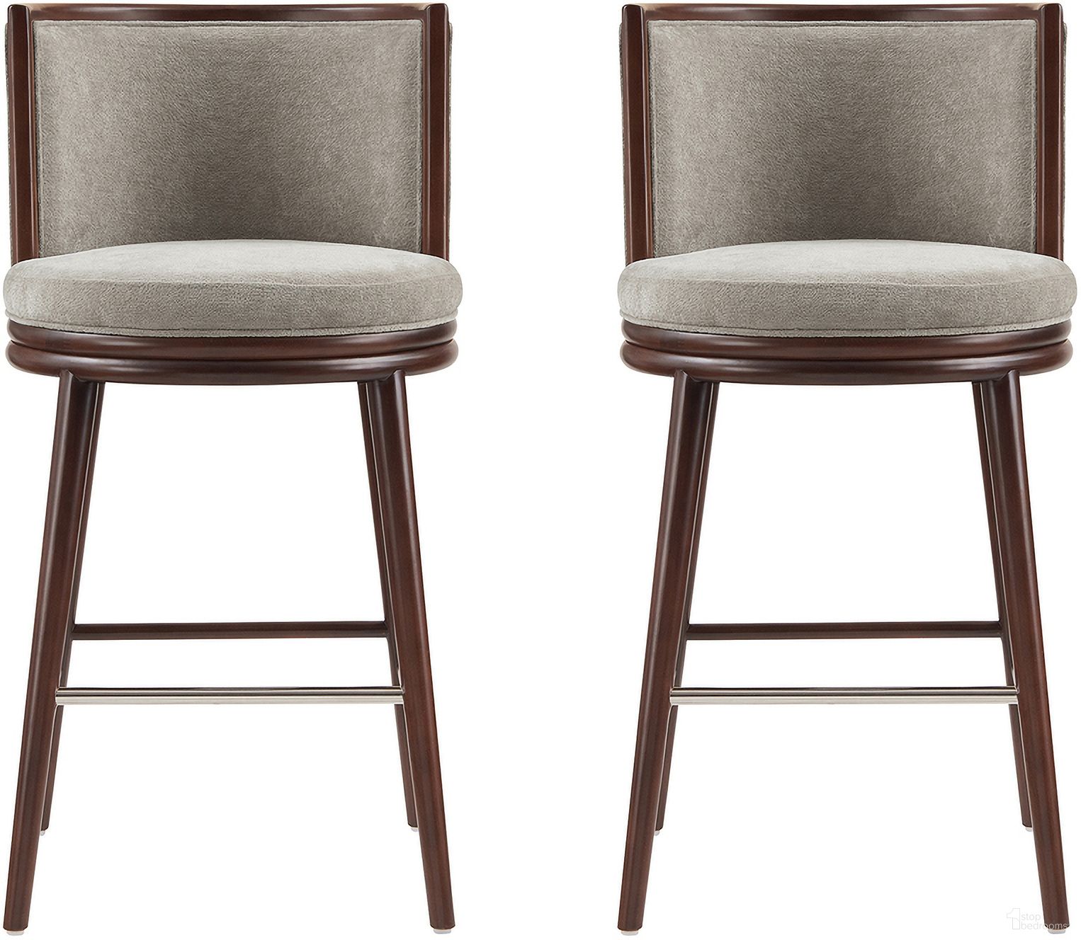 The appearance of Evalyn Barstool Set of 2 In Dove designed by Manhattan Comfort in the modern / contemporary interior design. This dove piece of furniture  was selected by 1StopBedrooms from Evalyn Collection to add a touch of cosiness and style into your home. Sku: BS024-DO;BS024-DO. Material: Beech.