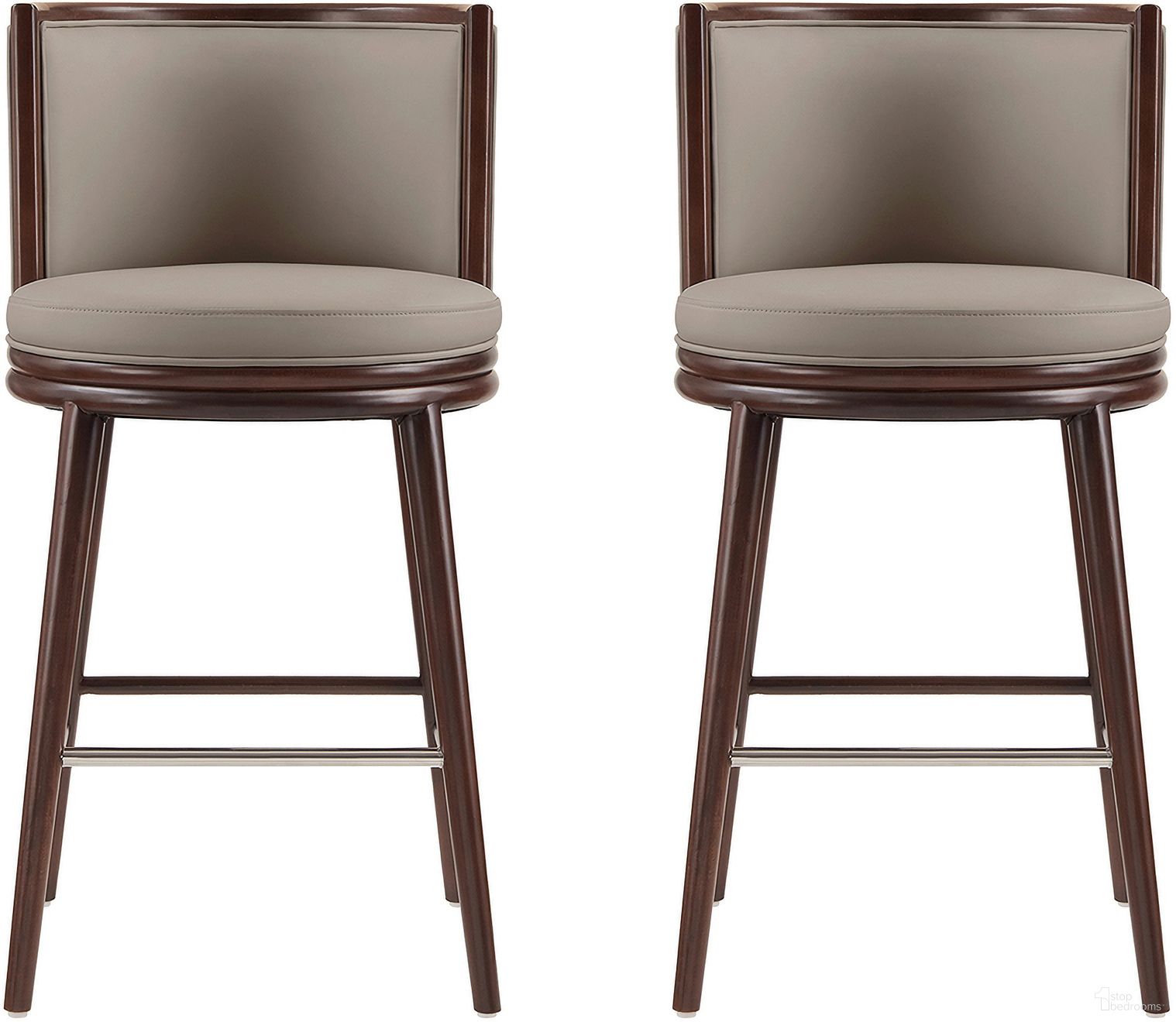 The appearance of Evalyn Barstool Set of 2 In Taupe designed by Manhattan Comfort in the modern / contemporary interior design. This taupe piece of furniture was selected by 1StopBedrooms from Evalyn Collection to add a touch of cosiness and style into your home. Sku: BS024-TP;BS024-TP. Material: Beech.