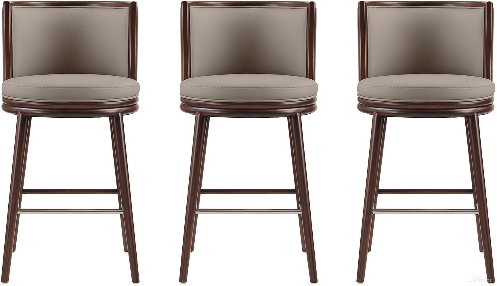 The appearance of Evalyn Barstool Set of 3 In Taupe designed by Manhattan Comfort in the modern / contemporary interior design. This taupe piece of furniture  was selected by 1StopBedrooms from Evalyn Collection to add a touch of cosiness and style into your home. Sku: BS024-TP;BS024-TP;BS024-TP. Material: Beech.