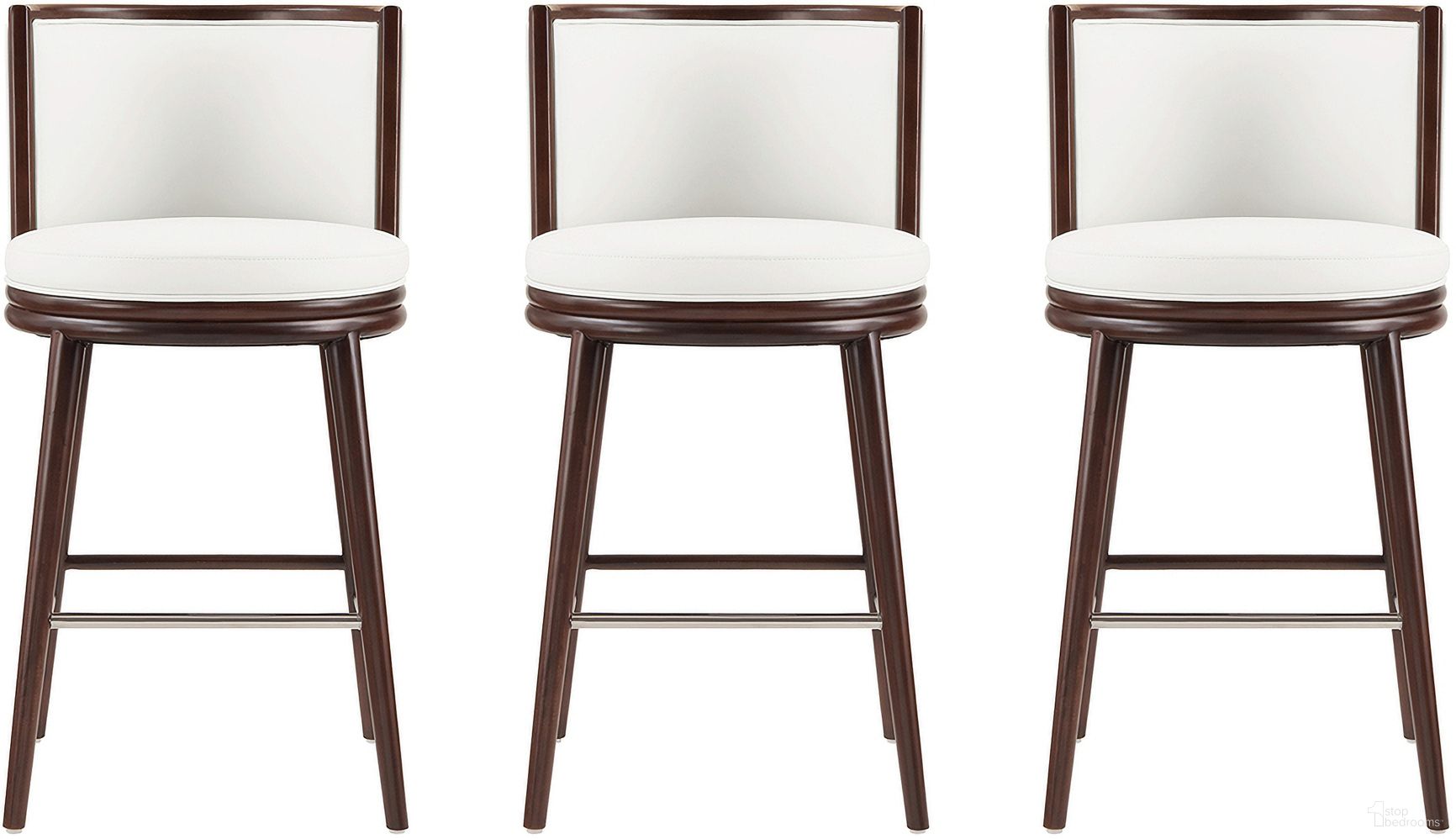 The appearance of Evalyn Barstool Set of 3 In White designed by Manhattan Comfort in the modern / contemporary interior design. This white piece of furniture was selected by 1StopBedrooms from Evalyn Collection to add a touch of cosiness and style into your home. Sku: BS024-WH;BS024-WH;BS024-WH. Material: Beech.
