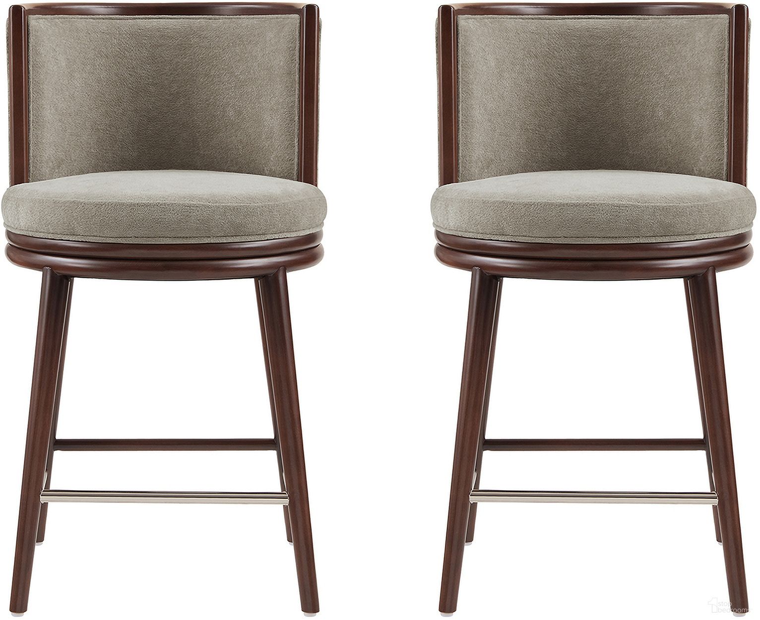 The appearance of Evalyn Counter Stool Set of 2 In Dove designed by Manhattan Comfort in the modern / contemporary interior design. This dove piece of furniture  was selected by 1StopBedrooms from Evalyn Collection to add a touch of cosiness and style into your home. Sku: CS021-DO;CS021-DO. Material: Beech.