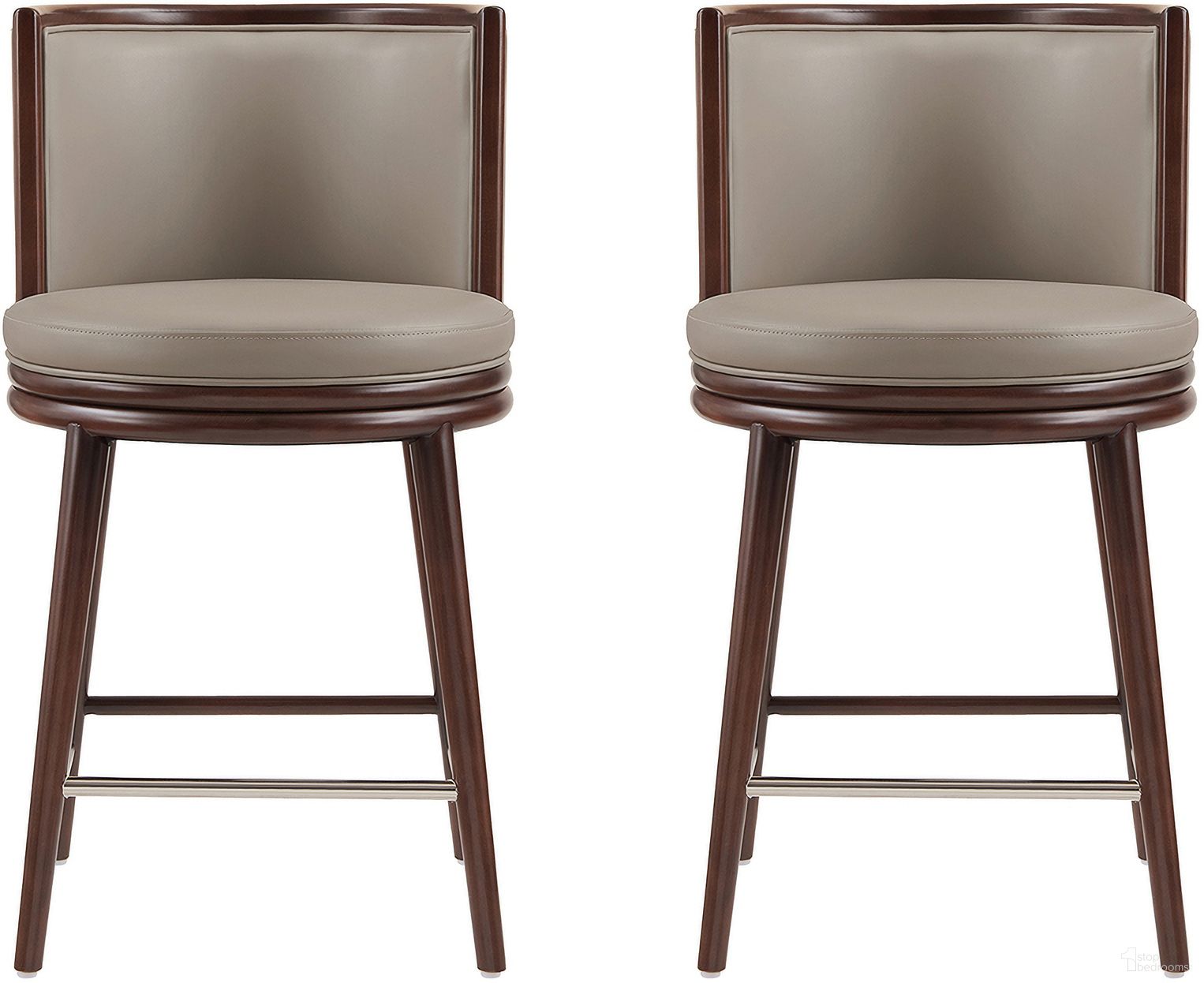The appearance of Evalyn Counter Stool Set of 2 In Taupe designed by Manhattan Comfort in the modern / contemporary interior design. This taupe piece of furniture  was selected by 1StopBedrooms from Evalyn Collection to add a touch of cosiness and style into your home. Sku: CS021-TP;CS021-TP. Material: Beech.