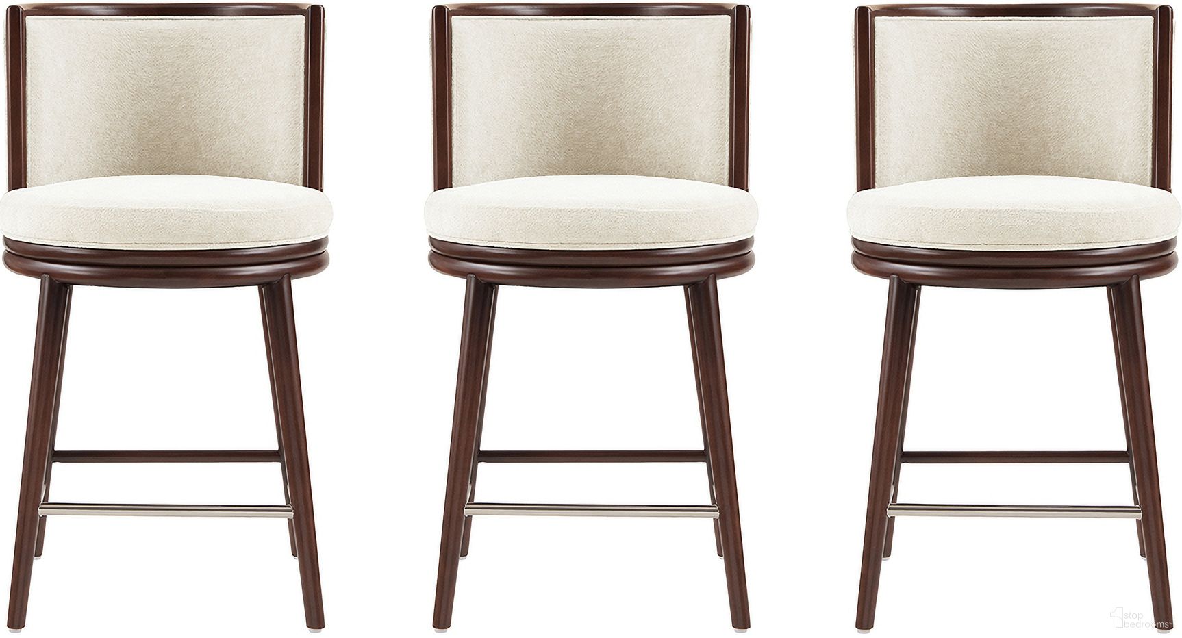 The appearance of Evalyn Counter Stool Set of 3 In Cream designed by Manhattan Comfort in the modern / contemporary interior design. This cream piece of furniture  was selected by 1StopBedrooms from Evalyn Collection to add a touch of cosiness and style into your home. Sku: CS021-CR;CS021-CR;CS021-CR. Material: Beech.