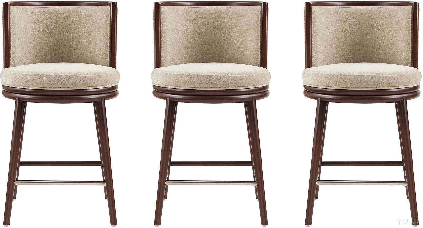 The appearance of Evalyn Counter Stool Set of 3 In Natural designed by Manhattan Comfort in the modern / contemporary interior design. This natural piece of furniture  was selected by 1StopBedrooms from Evalyn Collection to add a touch of cosiness and style into your home. Sku: CS021-NA;CS021-NA;CS021-NA. Material: Beech.