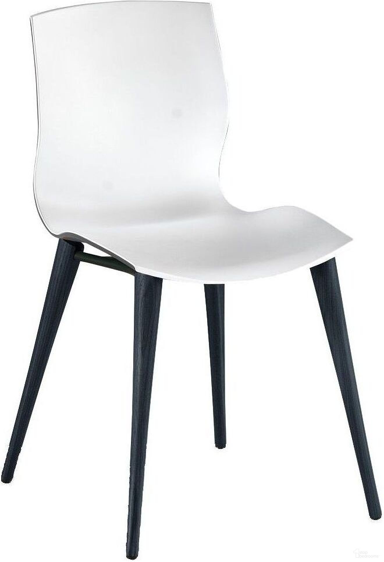 The appearance of Evalyn White Seat With Anthracite Legs Chair Set Of 2 designed by Bellini Modern Living in the transitional interior design. This white piece of furniture  was selected by 1StopBedrooms from Evalyn Collection to add a touch of cosiness and style into your home. Sku: Evalyn ANT-ANT. Chair Type: Side Chair.