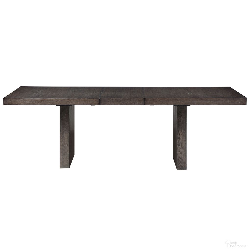 Evan 78-96 Inch Dining Table with 18 Inch Leaf In Brown
