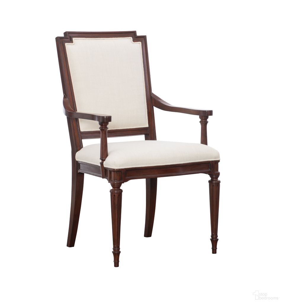 Evan Arm Chair In Mahogany and Ivory