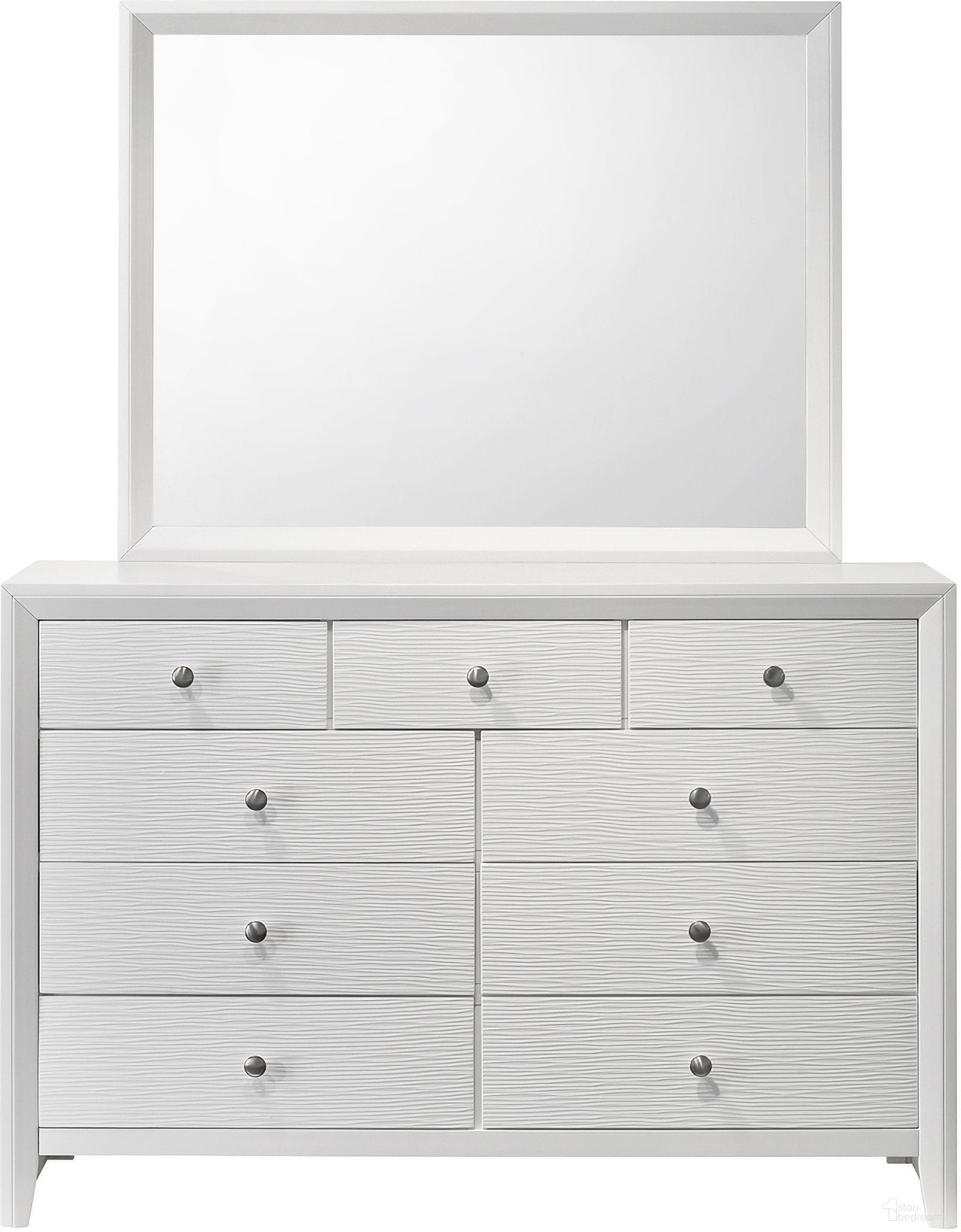 The appearance of Evan Dresser In White designed by Crown Mark in the modern / contemporary interior design. This white piece of furniture was selected by 1StopBedrooms from Evan Collection to add a touch of cosiness and style into your home. Sku: B4710-1. Material: MDF.