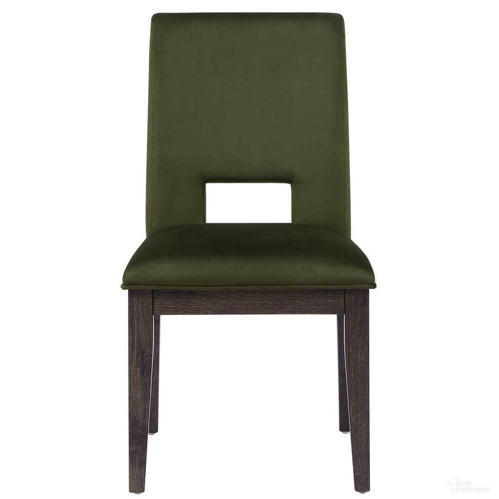 Evan Green Velvet Side Chair Set of 2 In Green