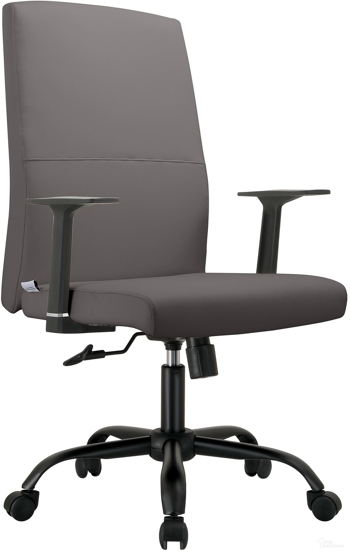 Evander Series Office Guest Chair In Grey Leather