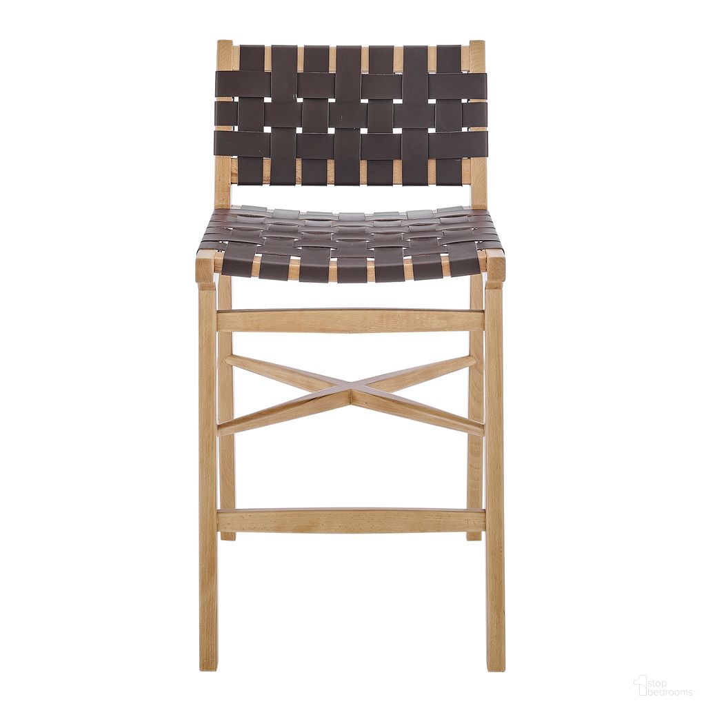 Evangeline Counter Stool In Brown and Natural