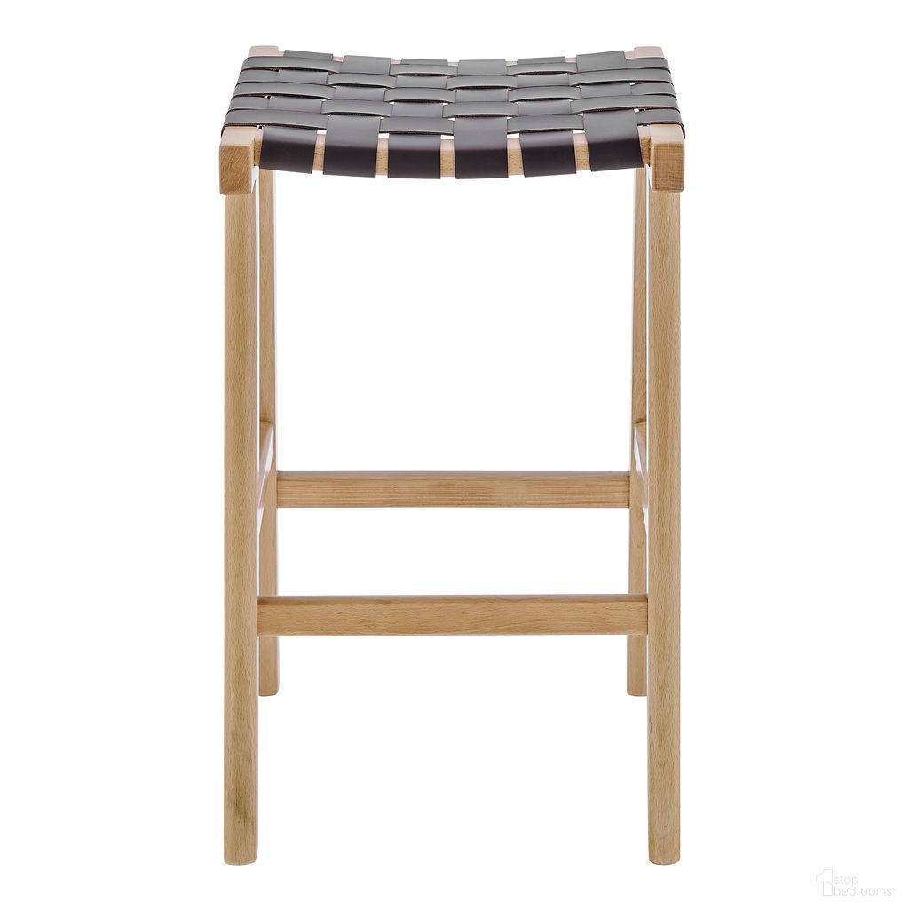 Evangeline Counter Stool without Backrest In Brown and Natural