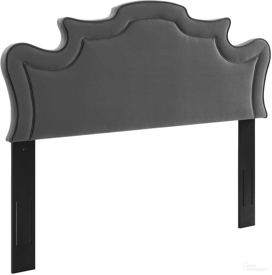 The appearance of Evangeline Performance Velvet Twin Headboard In Charcoal designed by Modway in the modern / contemporary interior design. This charcoal piece of furniture  was selected by 1StopBedrooms from Evangeline Collection to add a touch of cosiness and style into your home. Sku: MOD-6571-CHA. Bed Size: Twin. Material: MDF.