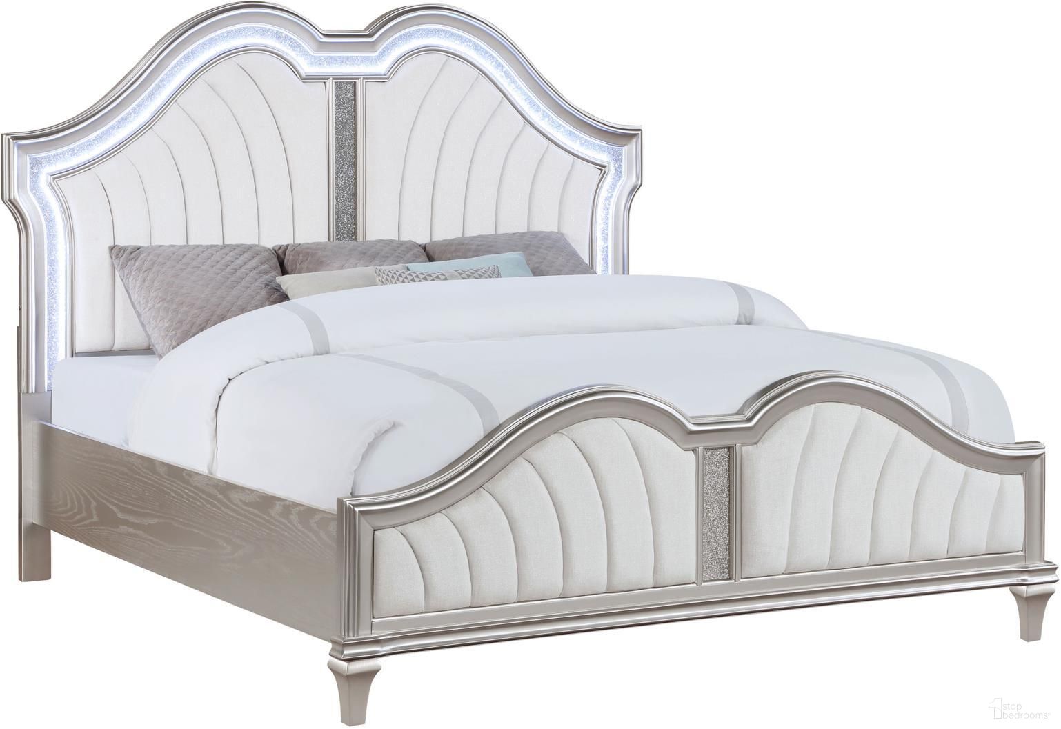 The appearance of Evangeline Tufted Upholstered Platform Queen Bed Ivory and Silver Oak designed by Coaster in the glam interior design. This silver oak piece of furniture was selected by 1StopBedrooms from Evangeline Collection to add a touch of cosiness and style into your home. Sku: 223391QB1;223391QB2;223391QB3. Bed Type: Platform Bed. Material: Wood. Bed Size: Queen.