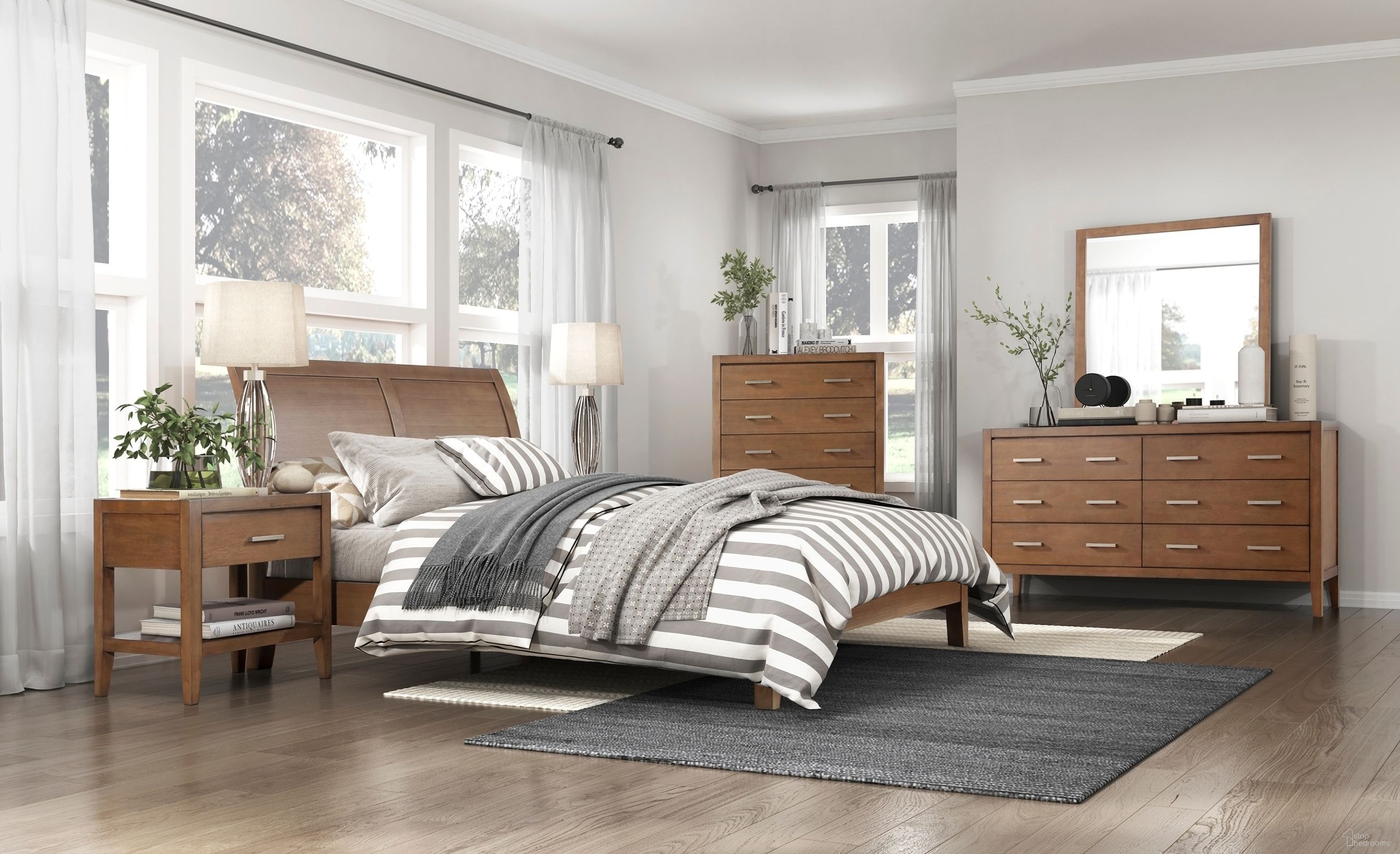 The appearance of Evans Platform Bedroom Set In Brown designed by Homelegance in the modern / contemporary interior design. This brown piece of furniture was selected by 1StopBedrooms from Evans Collection to add a touch of cosiness and style into your home. Sku: 1314-1;1314-2;1314-3;1314-4. Material: Wood. Bed Size: California King.