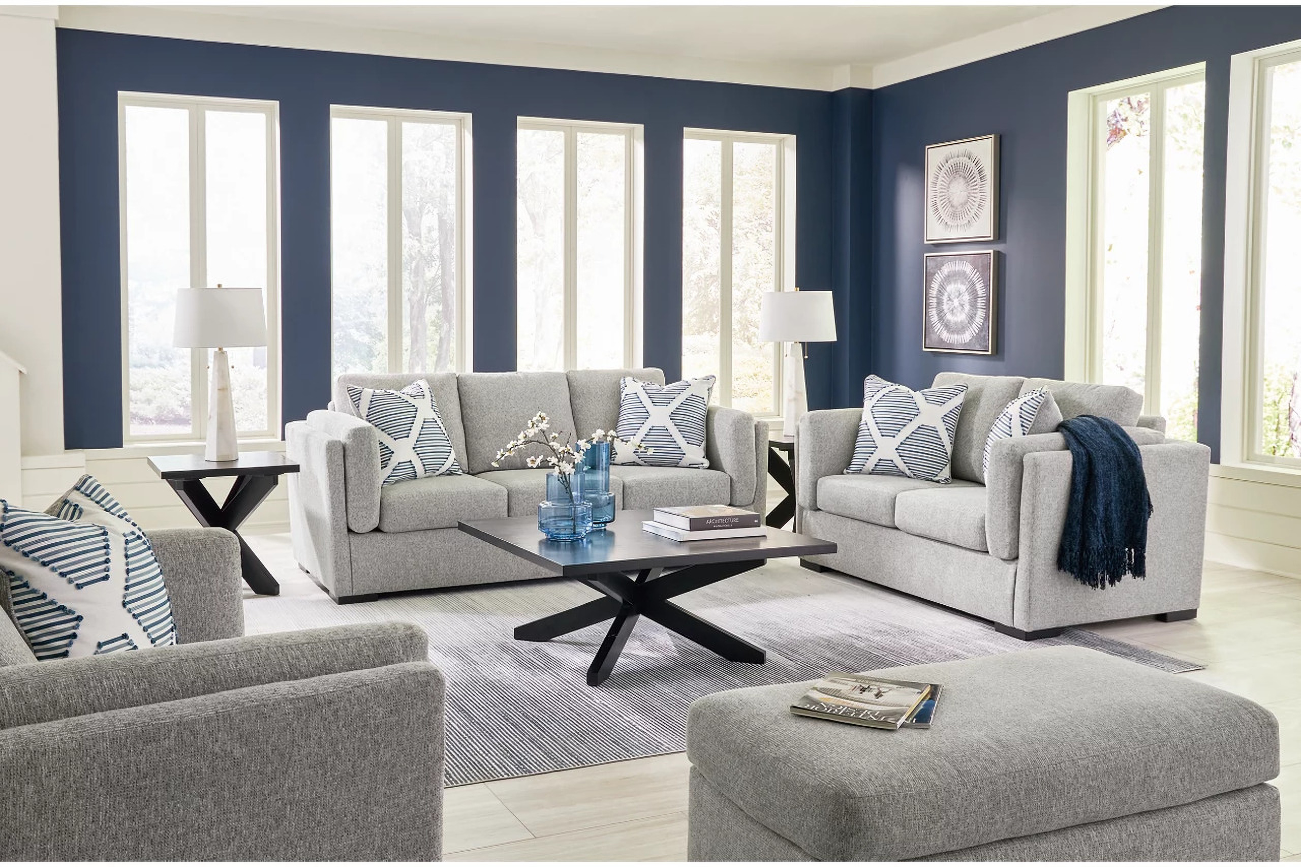 Evansley Living Room Set In Pewter by Ashley Furniture | 1StopBedrooms