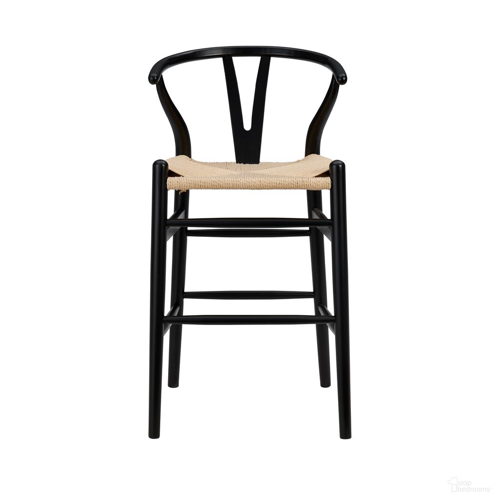 The appearance of Evelina Counter Stool In Black and Natural designed by Euro Style in the traditional interior design. This black and natural piece of furniture was selected by 1StopBedrooms from Evelina Collection to add a touch of cosiness and style into your home. Sku: 08169BLK. Material: Rush.