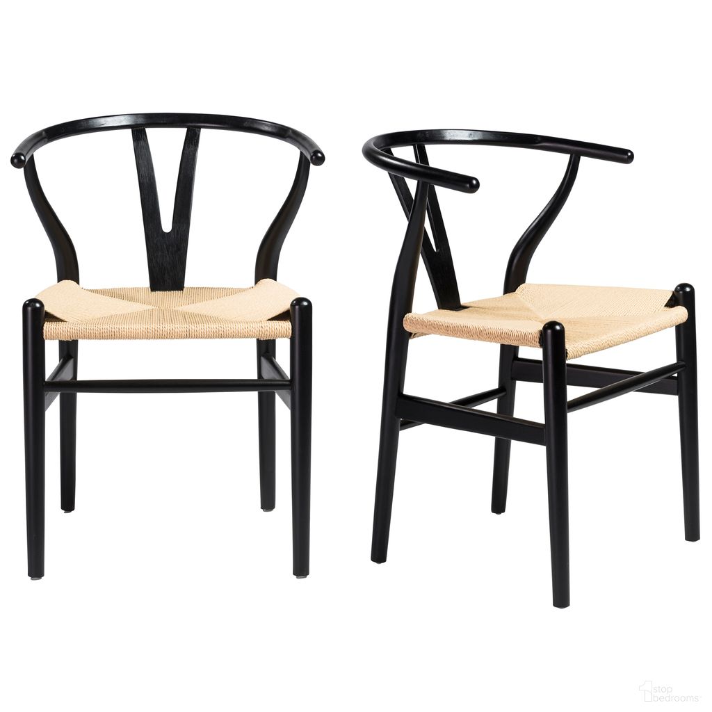 The appearance of Evelina Side Chair Set of 2 In Black and Natural designed by Euro Style in the traditional interior design. This black and natural piece of furniture  was selected by 1StopBedrooms from Evelina Collection to add a touch of cosiness and style into your home. Sku: 08157BLK. Chair Type: Side Chair. Material: Rush.