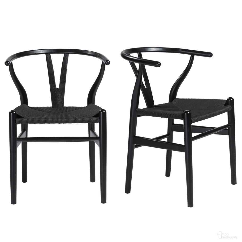 The appearance of Evelina Side Chair Set of 2 In Black designed by Euro Style in the traditional interior design. This black piece of furniture  was selected by 1StopBedrooms from Evelina Collection to add a touch of cosiness and style into your home. Sku: 08162BLK. Chair Type: Side Chair. Material: Rush.