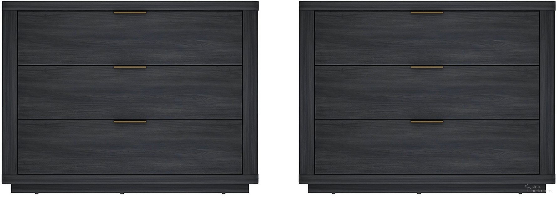 Evelyn 32 Inch Nightstand 4.0 Set of 2 In Charcoal Grey