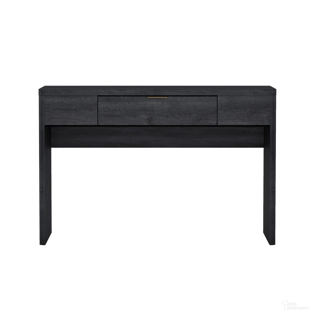 Evelyn 47 Inch 1-Drawer Writing Desk In Charcoal Gray