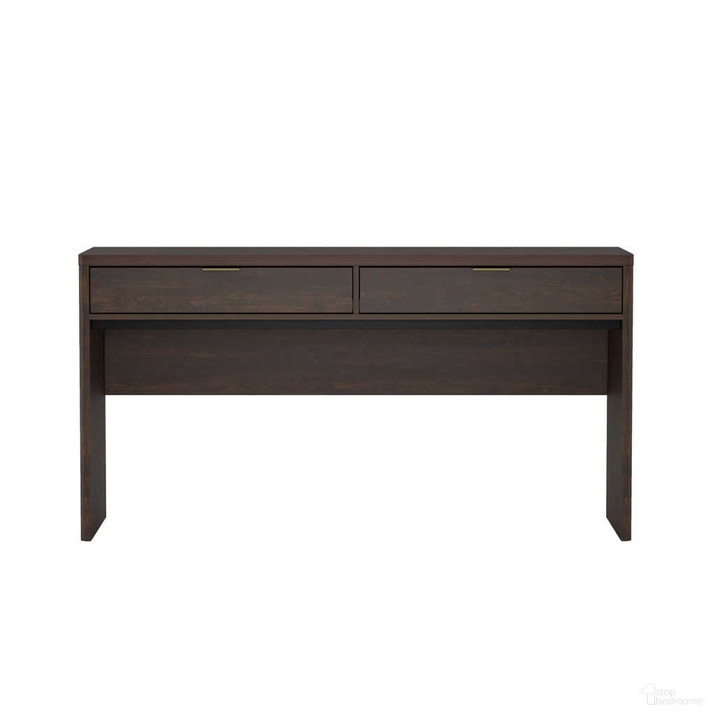Evelyn 60 Inch 2-Drawer Writing Desk In Brown