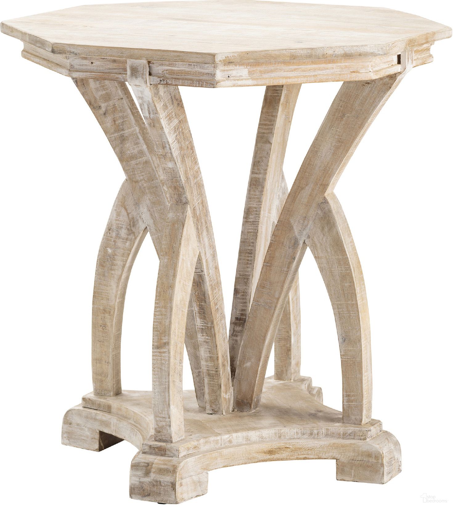 Evelyn Accent Table In White and Brown
