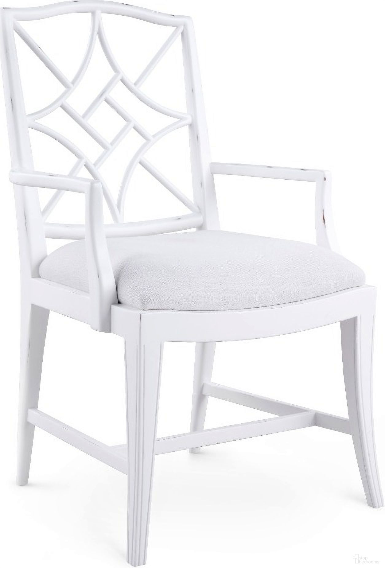 The appearance of Evelyn Armchair Set of 2 In Distressed Eggshell White designed by Villa & House in the transitional interior design. This eggshell white piece of furniture was selected by 1StopBedrooms from Evelyn Collection to add a touch of cosiness and style into your home. Sku: EVE-555-09. Material: Mahogany. Chair Type: Arm Chair.