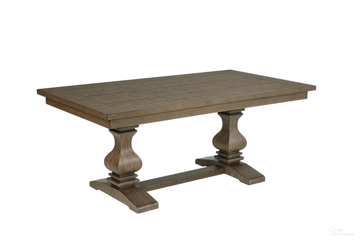 The appearance of Evelyn Double Pedestal Dining Table in Rustic Brown designed by Best Quality Furniture in the modern / contemporary interior design. This rustic brown piece of furniture was selected by 1StopBedrooms from Evelyn Collection to add a touch of cosiness and style into your home. Sku: D702-DTT;D702-DTB. Table Base Style: Double Pedestal. Table Top Shape: Rectangular. Size: 40" x 72". Material: Oak.