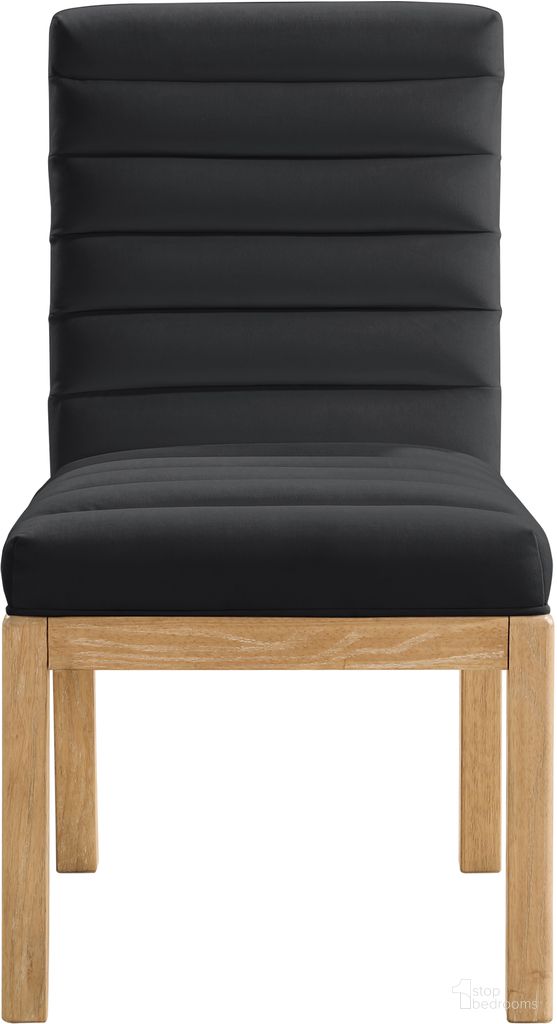 The appearance of Evelyn Velvet Dining Chair In Black and Natural designed by Meridian in the modern / contemporary interior design. This black and natural piece of furniture  was selected by 1StopBedrooms from Evelyn Collection to add a touch of cosiness and style into your home. Sku: 901Black-C. Material: Velvet. Chair Type: Side Chair.
