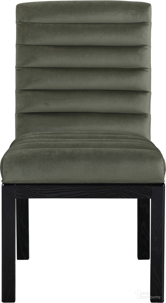 Evelyn Velvet Dining Chair In Black and Green