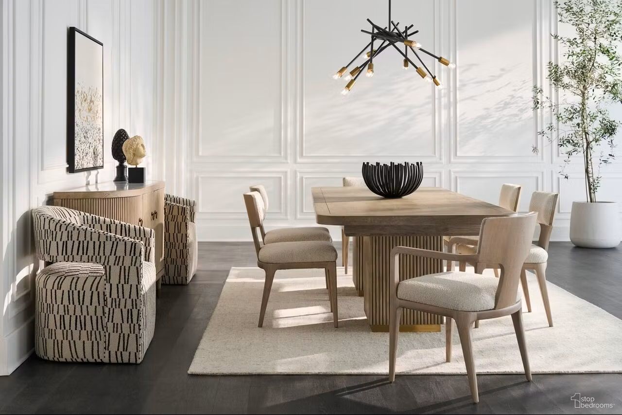 Everett Double Pedestal Dining Room Set In Biscotti