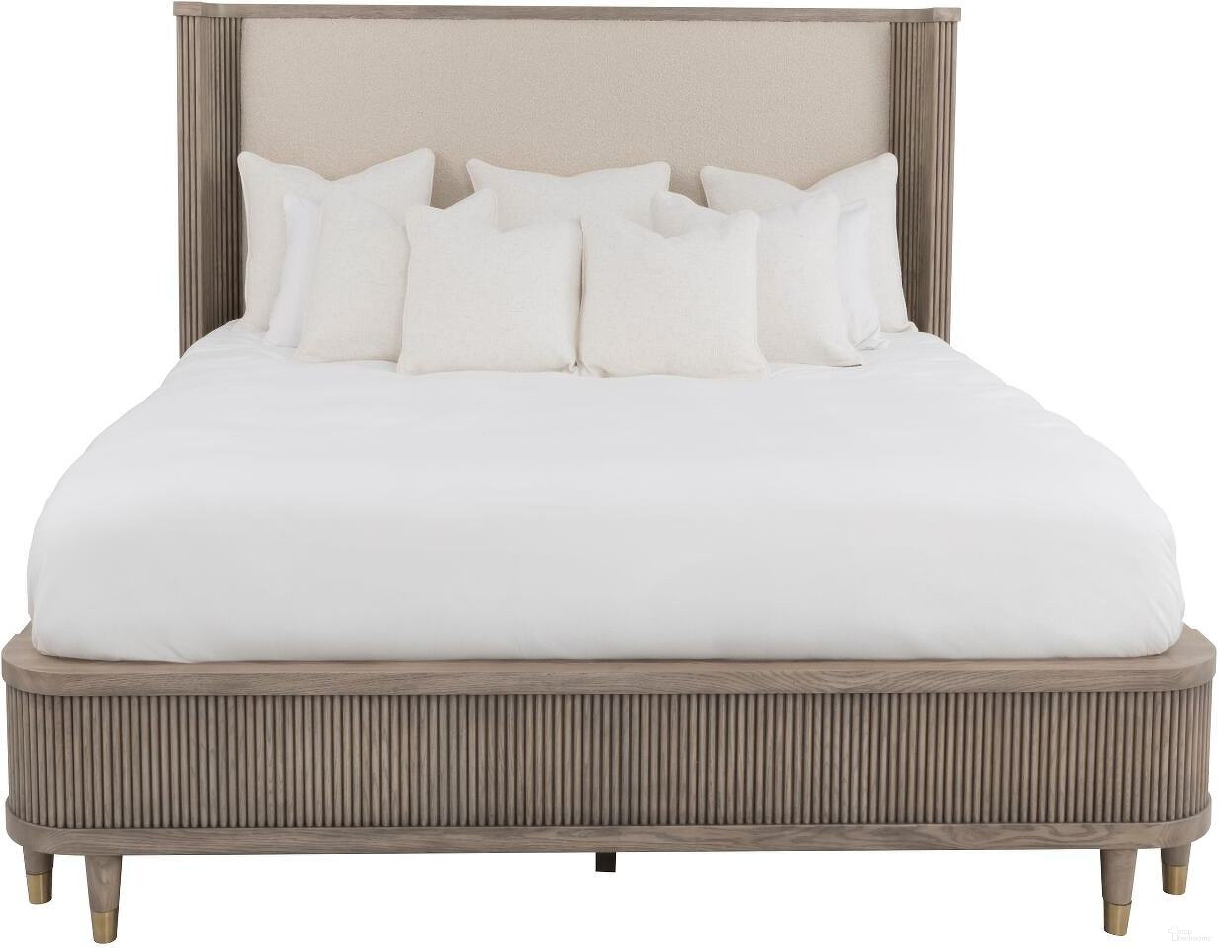 The appearance of Everett King Bed In Biscotti and Cream designed by Fairfield Chair in the modern / contemporary interior design. This biscotti/cream piece of furniture  was selected by 1StopBedrooms from Everett Collection to add a touch of cosiness and style into your home. Sku: 8030-KB-B. Bed Size: King. Material: Brass. Bed Type: Upholstered Bed.