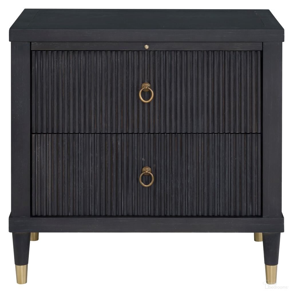 The appearance of Everett Nightstand In Black and Brushed Brass designed by Fairfield Chair in the modern / contemporary interior design. This black/brushed brass piece of furniture was selected by 1StopBedrooms from Everett Collection to add a touch of cosiness and style into your home. Sku: 8030-95-C. Material: Brass.