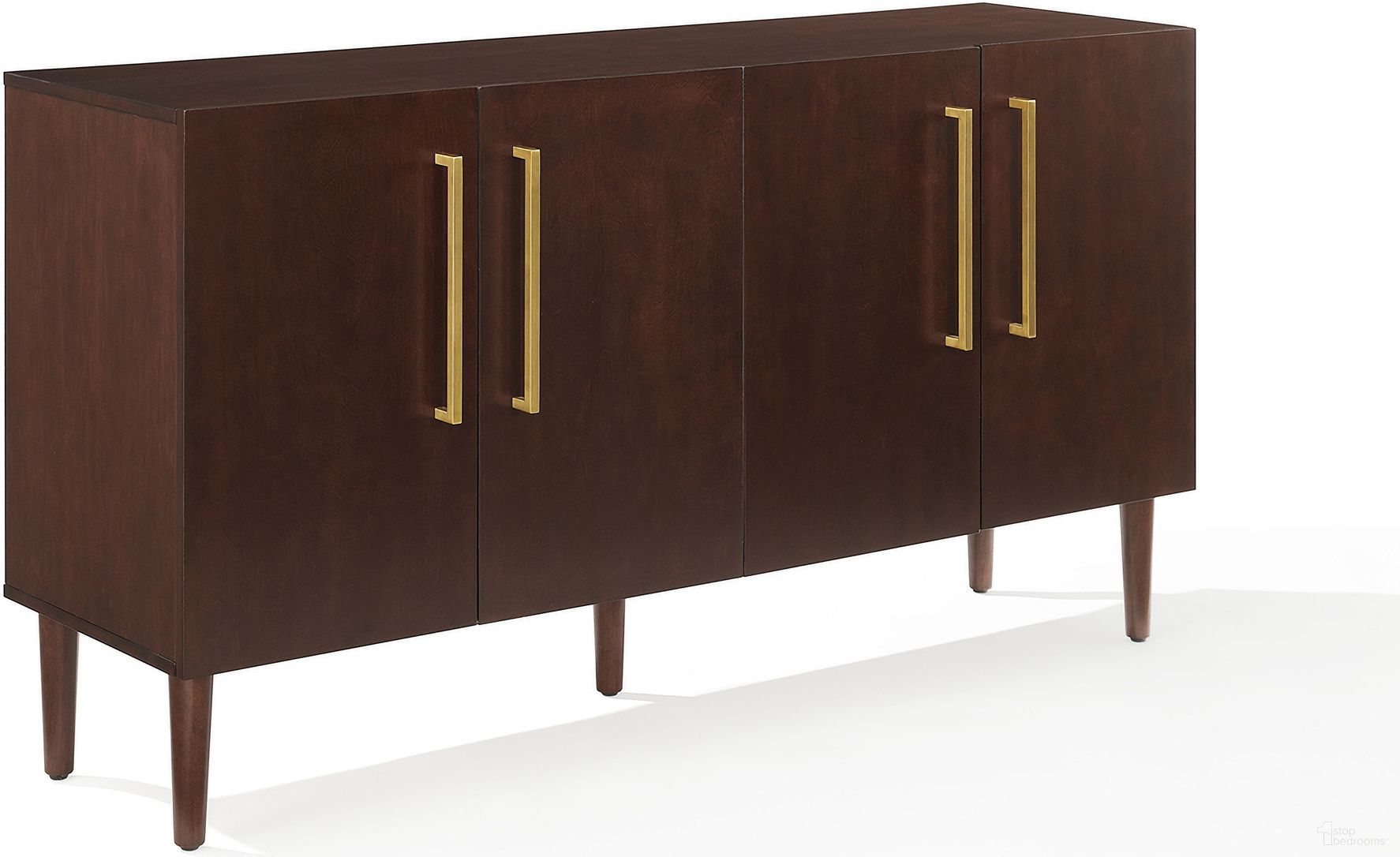 The appearance of Everett Sideboard In Mahogany designed by Crosley Brands in the transitional interior design. This mahogany piece of furniture was selected by 1StopBedrooms from Everett Collection to add a touch of cosiness and style into your home. Sku: CF4214-MA. Material: MDF.