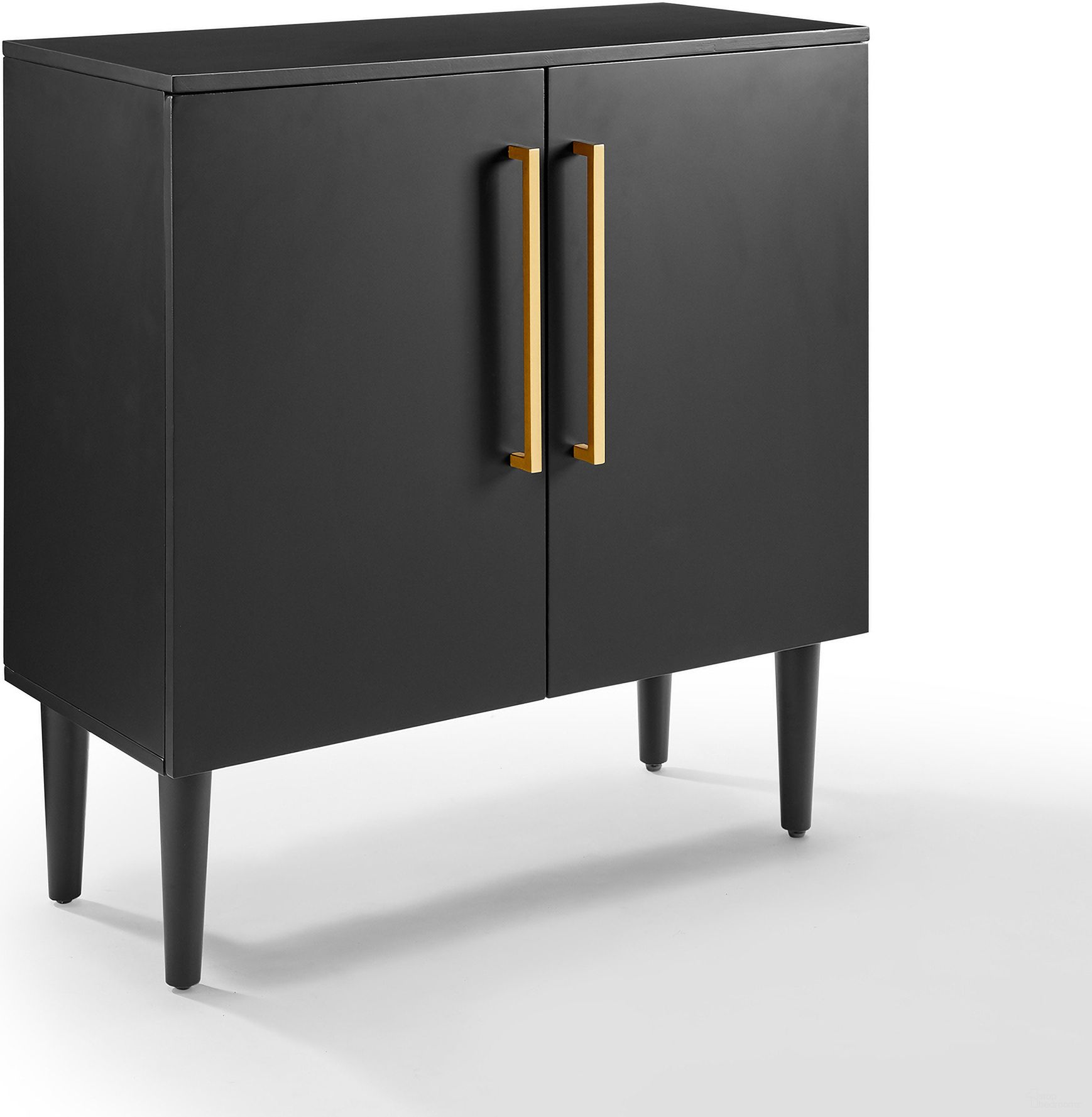 The appearance of Everett Storage Cabinet In Matte Black designed by Crosley Brands in the transitional interior design. This matte black piece of furniture was selected by 1StopBedrooms from Everett Collection to add a touch of cosiness and style into your home. Sku: CF6122-MB. Material: MDF.