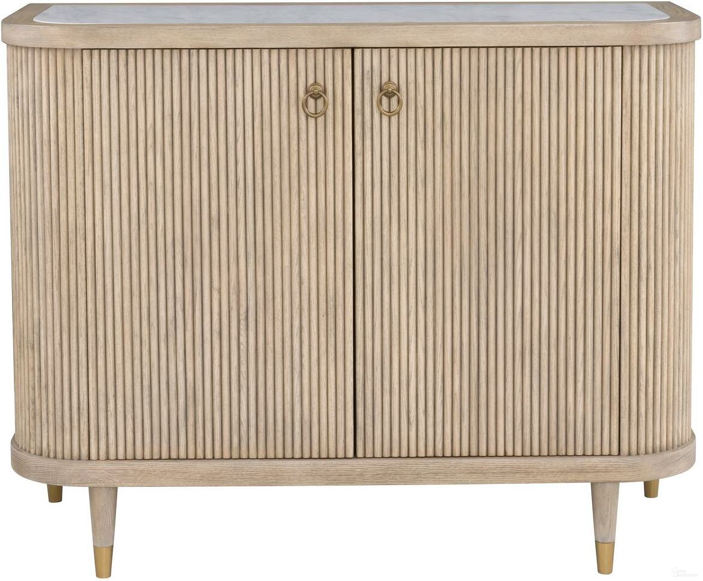 Everett Two Door Demilune Credenza In Biscotti