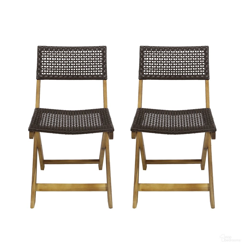 The appearance of Evergreen Outdoor Wooden Bistro Chair with Pe Wicker Back In Brown designed by Noble House in the modern / contemporary interior design. This brown piece of furniture was selected by 1StopBedrooms from Evergreen Collection to add a touch of cosiness and style into your home. Sku: 65092.00. Material: Wood.