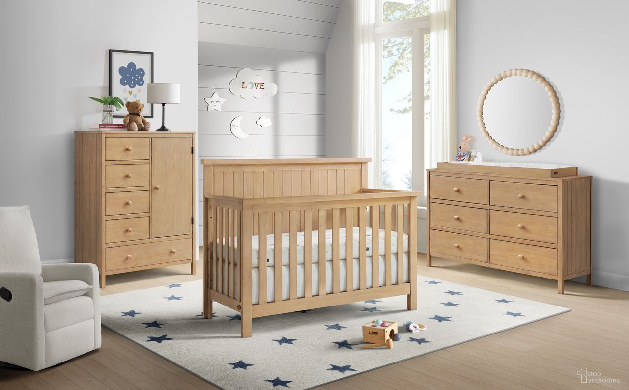 Everlee Convertible Kids Bedroom Set In Honey Wood