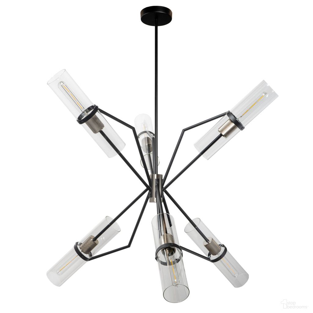 Everly 6 Light Chandelier In Black and Chrome