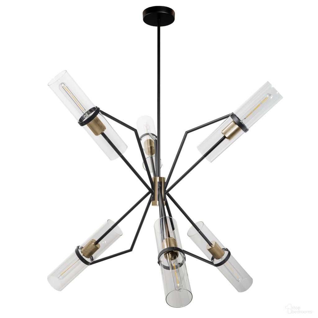 Everly 6 Light Chandelier In Brass and Black
