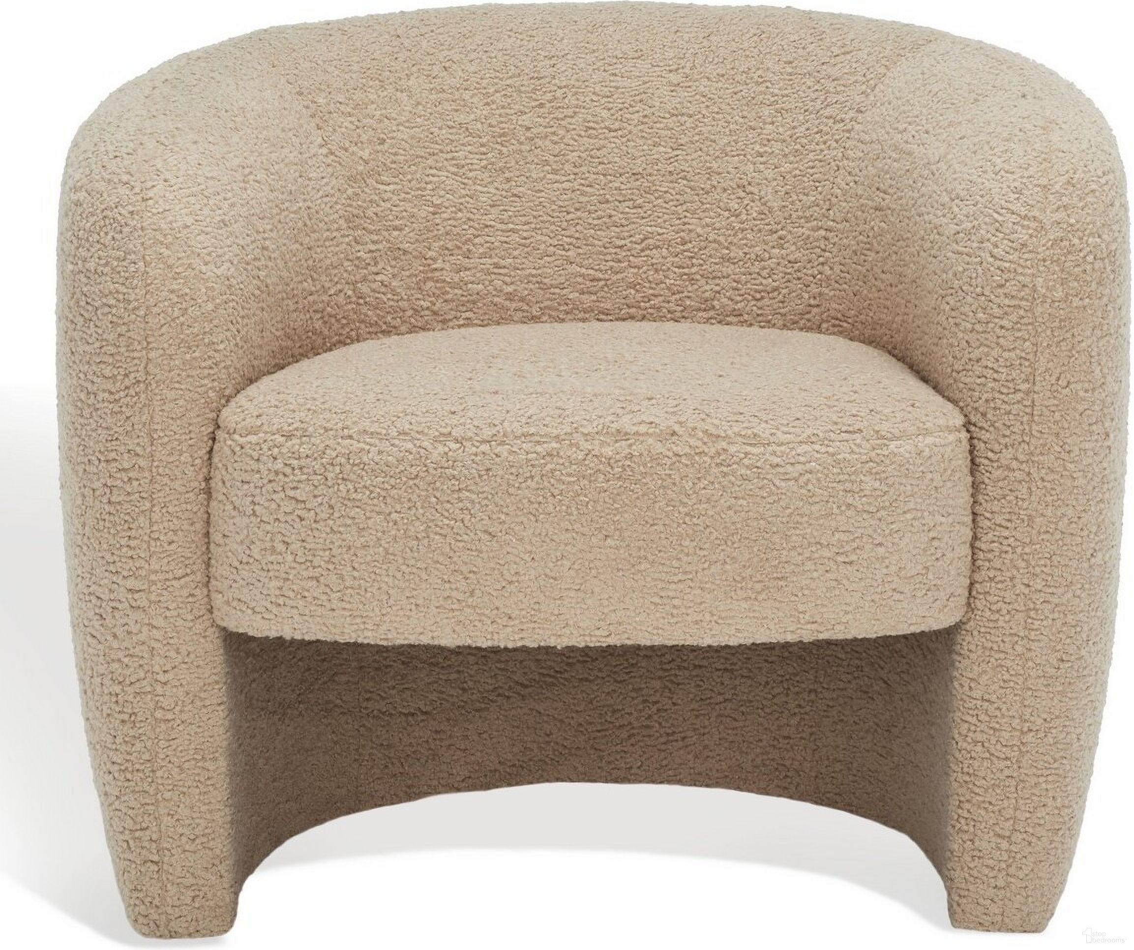 Everly Barrel Back Accent Chair In Light Brown
