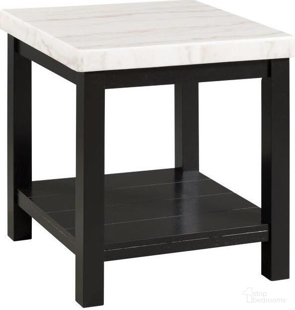 The appearance of Evie White Marble Square End Table designed by Picket House in the modern / contemporary interior design. This white and black piece of furniture  was selected by 1StopBedrooms from Evie Collection to add a touch of cosiness and style into your home. Sku: CML100ETE. Material: Wood.