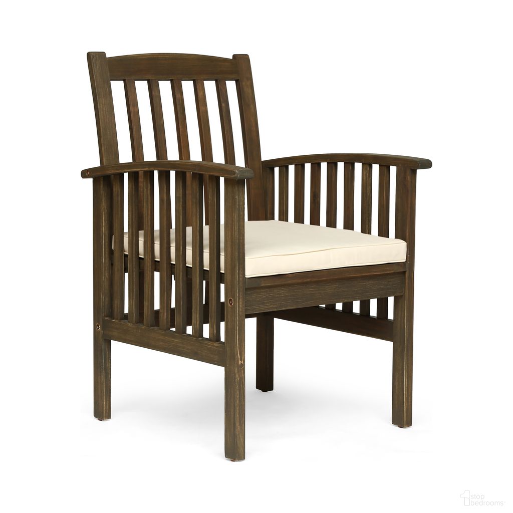The appearance of Evoke Dining Chair with Slat Design and Square Arm In Grey designed by Noble House in the rustic / southwestern interior design. This grey piece of furniture was selected by 1StopBedrooms from Evoke Collection to add a touch of cosiness and style into your home. Sku: 61720.00GCRM. Chair Type: Arm Chair. Material: Acacia Wood.