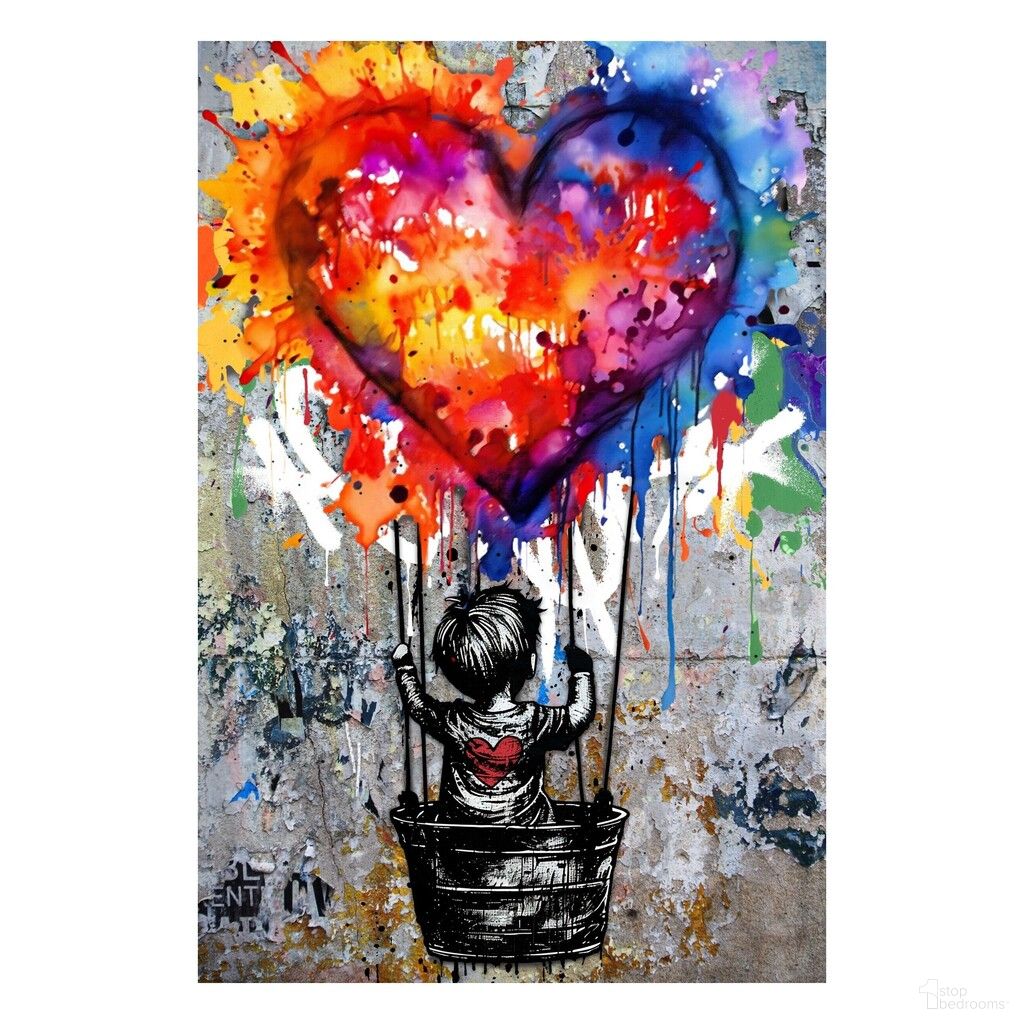 Expressive Fly with Love Canvas Wall Art In Multi