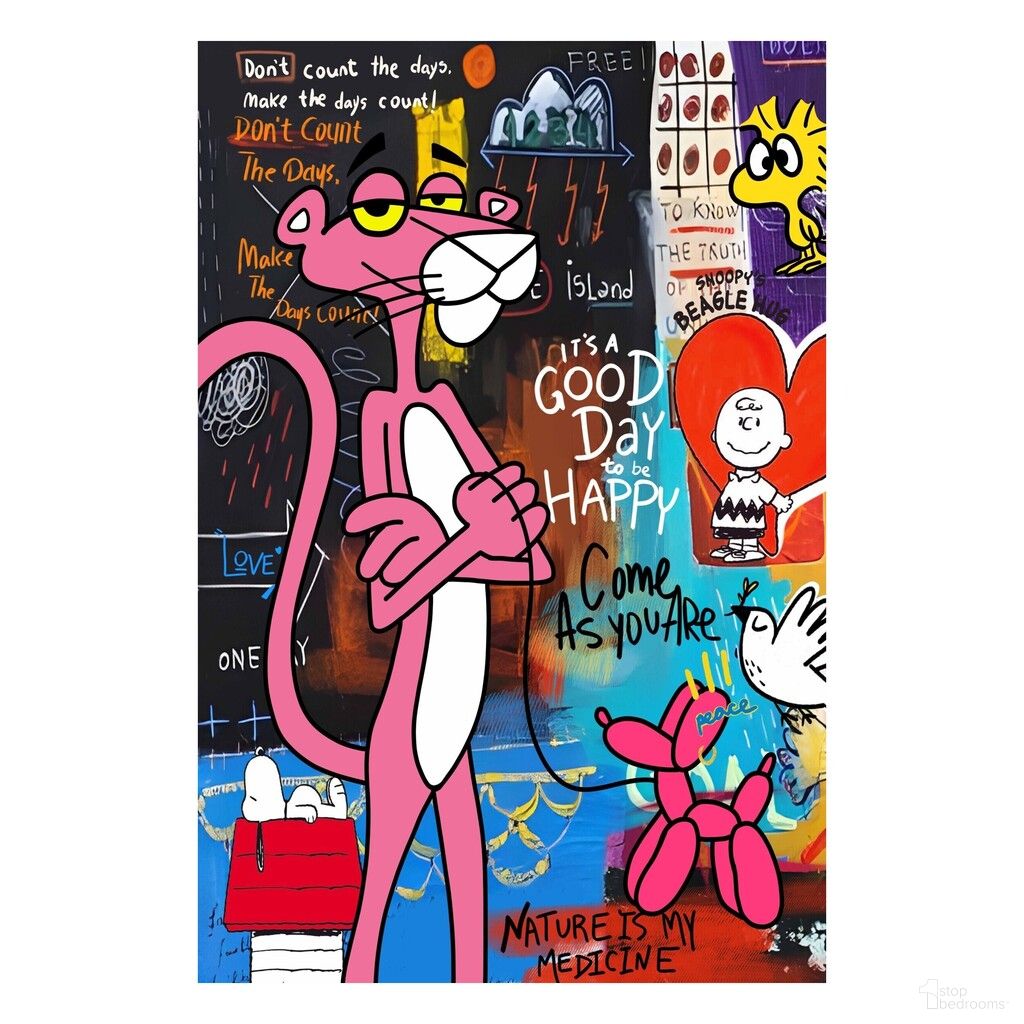 Expressive Good Day to be Happy Canvas Wall Art In Multi