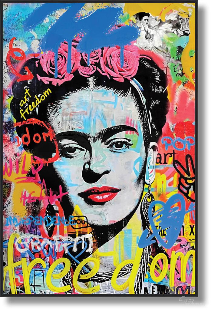 Expressive Graffiti Art Freedom Portrait Wall Art In Multi